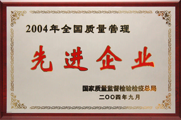 2004年全國(guó)質(zhì)量管理先進(jìn)企業(yè)